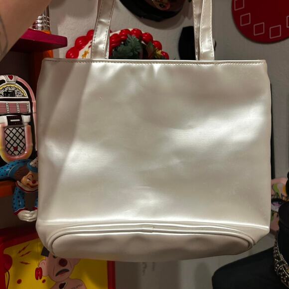 Vintage 90s Silver and Ice blue Mini Tote Bag - Picture 5 of 7
